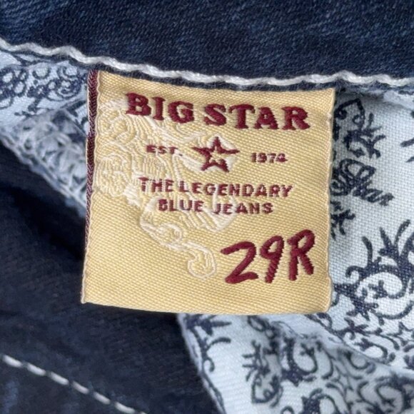 Big Star Sweet Ultra Low Rise Jeans Womens 29 Dark Wash Blue Boot Cut Flare - Picture 7 of 15